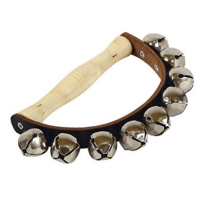 FUZEAU  - 70524 - Couronne de 9 grelots - Cuir avec poign&eacute;e en bois - Ergonomique - D&egrave;s 5 ans