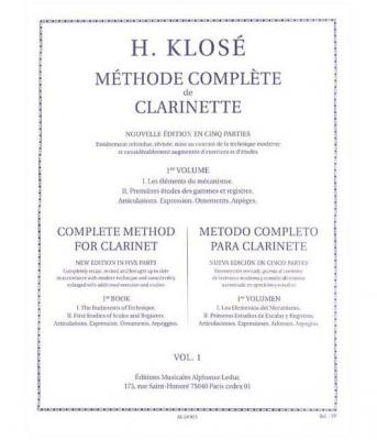LEDUC M&eacute;thode Compl&egrave;te De Clarinette Vol.1 - Klos&eacute;