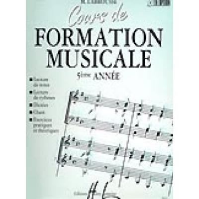 LEMOINE M&eacute;thodes et p&eacute;dagogie  LABROUSSE MARGUERITE - COURS DE FORMATION MUSICALE VOL.5 Formation musicale - solf&egrave;ge