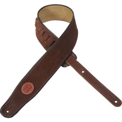LEVY S Levy's Mss3-Brn Standard Suede- Sangle Guitare Daim 6,3 Cm