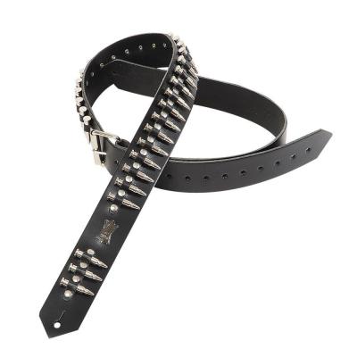 LEVYS  Pm28-2b Sangle Cuir Balles En M&eacute;tal Black