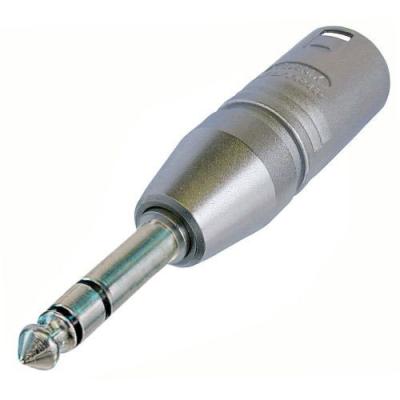 NEUTRIK Adaptateur xlr xlr 3p m&acirc;le - 6,35 mm, m&acirc;le argent