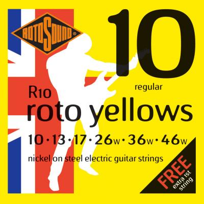 ROTOSOUND  R10 Roto Yellow R&eacute;gular 10-46 - Jeu De Cordes Guitare &Eacute;lectrique