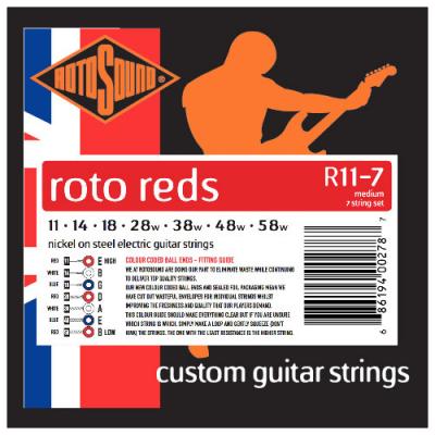 GENERIQUE Rotosound R11-7 Roto Reds - Jeu de 7 cordes guitare &eacute;lectrique - 11-58