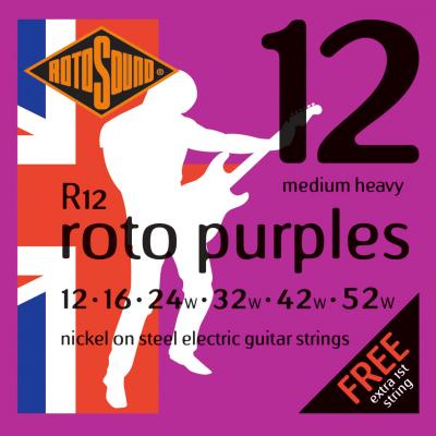 ROTO SOUND Rotosound R12 Roto Purples - Jeu de cordes guitare &eacute;lectrique - 12-52