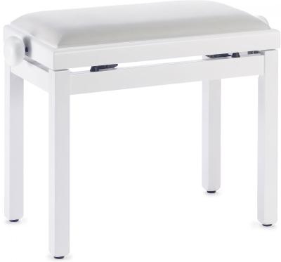 STAGG Banquette Piano  Pb39 Blanc Mat, Avec Pelote En Velours Blanc