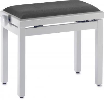 STAGG PB39 WHP VBK - Banquette piano, blanc brillant, pelote en velours noir