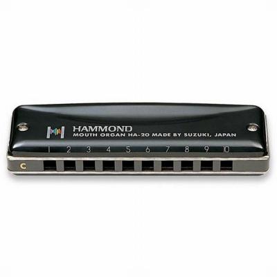 SUZUKI  HA20C Hammond Harmonica diatonique en do 10 Trous Noir