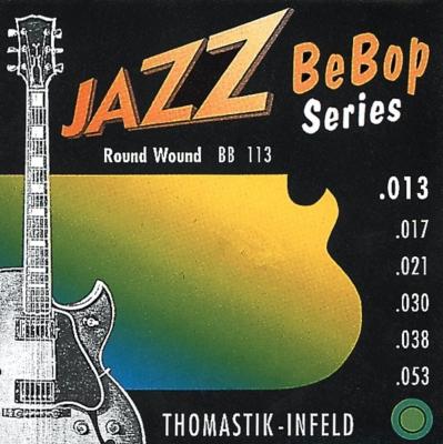 THOMASTIK  Cordes Guitare &eacute;lectriques Jazz BeBop Nickel Round Wound Jeu BB113 Medium Light .013-.053w