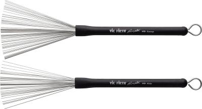VIC FIRTH  Signature Balai &agrave; Poils M&eacute;talliques Escamotables, Russ Miller, Manche Noir