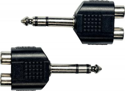 YELLOW CABLE  Adaptateur Jack 6.35 st&eacute;r&eacute;o-2 RCA fem