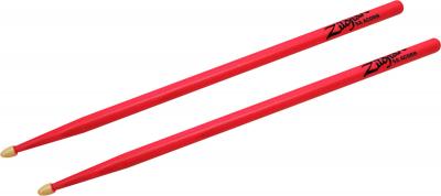 ZILDJIAN  5A Hickory Drumsticks - Wood Acorn Tip - Neon Pink