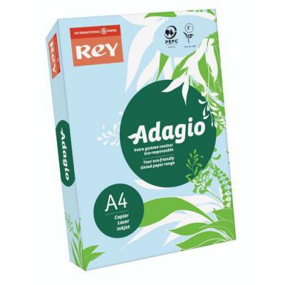 REY &reg; ADAGIO, papier couleur bleu, 80g, A4, PEFC&trade;, ramette de 500 feuilles