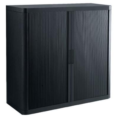 Armoire Easy Office Hauteur 104 Cm Corps Noir Rideaux Noir