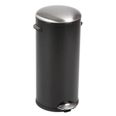 EKO Belle Deluxe 30 L Poubelle &Agrave; P&eacute;dale Noir/inox Mat