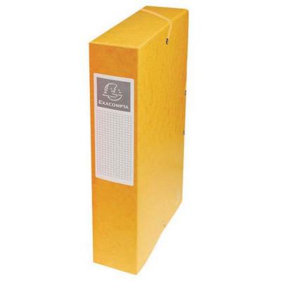 EXACOMPTA  Boite de classement Exabox Dos 60mm Carte lustr&eacute;e - A4 - Jaune - Lot de 8