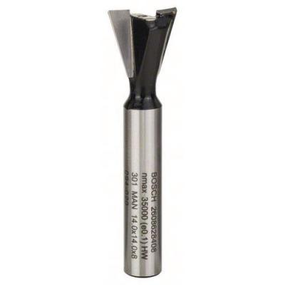 Fraise angulaire 8 mm, D1 14,3 mm, L 12,7 mm, G 48 mm, 14&deg; Bosch
