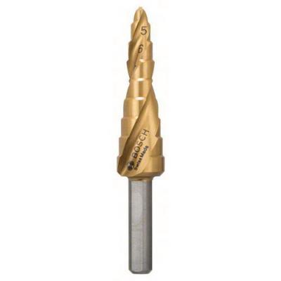 BOSCH  Fraise &eacute;tag&eacute;e HSS-TiN 4 - 12 mm, 6,0 mm, 66,5 mm