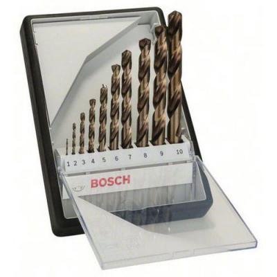 BOSCH  Set de 10 forets &agrave; m&eacute;taux rectifi&eacute;s HSS-G Robust Line