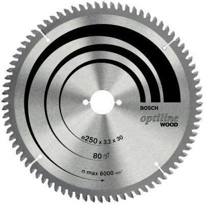 BOSCH  2608640444 Lame de scie circulaire Optiline Wood 254 x 30 x 2,8 mm 60