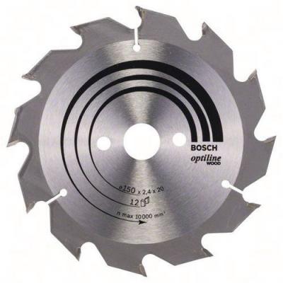 BOSCH Lame de scie circulaire Optiline Wood 150 x 20/16 x 2,4 mm, 12 1pc