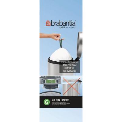 BRABANTIA  Lot de 12 rouleaux de 20 sacs poubelle Type G 30 l
