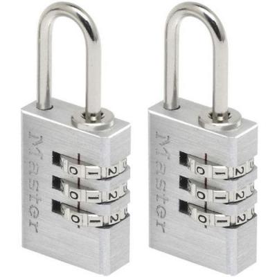 MASTER LOCK MASTERLOCK Lot de 2 cadenas aluminium 20mm a combinaison programmable