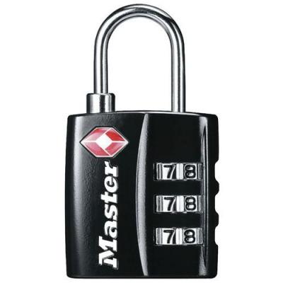 MASTER LOCK Cadenas bagages certifi&eacute; TSA &agrave; combinaison 30mm anse d.3xh.19mm