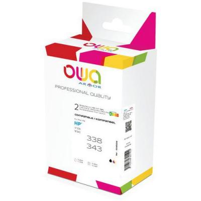 OWA Cartouche D'encre Remanufactur&eacute;e Hp 338/343 Noir 3 Couleurs