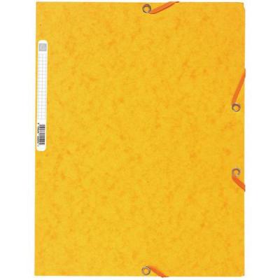 EXACOMPTA Chemise 3 Rabats Carte Lustr&eacute;e 400g/m2 A4 Jaune