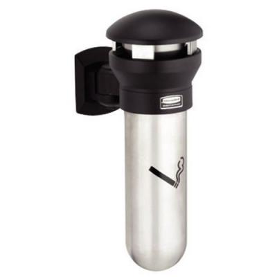 RUBBERMAID Cendrier mural  design pour usage ext&eacute;rieur - 2,3 L - Inox