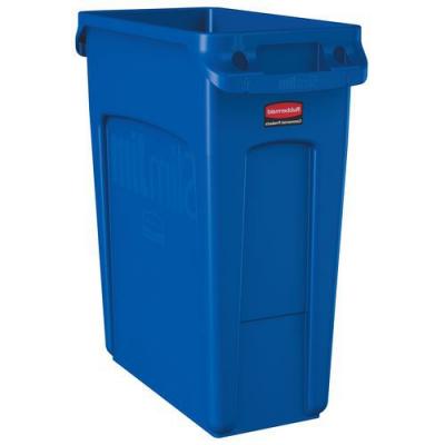 RUBBERMAID COMMERCIAL PRODUCTS Collecteur Slim Jim Avec A&eacute;ration - 60l - Bleu