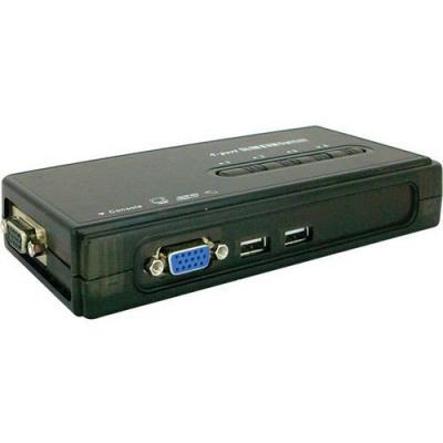 CUC KVM switch VGA/USB 4 ports avec c&acirc;bles d&eacute;montables