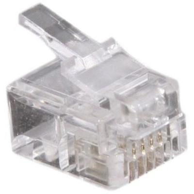 MCAD Connecteurs RJ11 non blind&eacute;s (6P4C) pour t&eacute;l&eacute;phonie - lot de 50 pcs