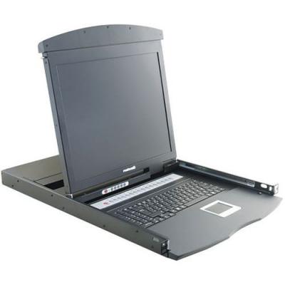 DEXLAN  console lcd 19' dual rail kvm 16P VGA/PS2-USB +cables