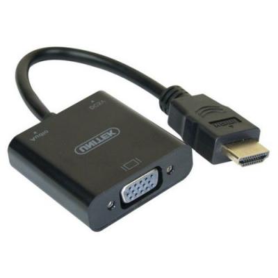 MANUTAN Convertisseur Noir Hdmi Vers Vga Et Audio -15cm