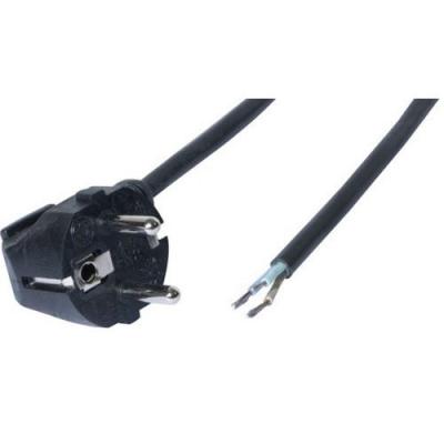 GENERIQUE Cordon - Velleman -  secteur bipolaire noir (90&deg;) + terre - 3m