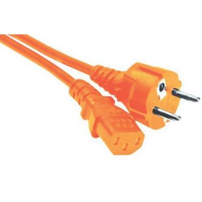 GENERIQUE Cordon d'alimentation PC CEE7 droit / C13 orange - 1,8 m