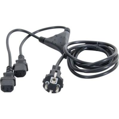 GENERIQUE Cordon &eacute;lectrique en "Y" 1 x CEE7 droit / 2 x C13 - 1,8 m