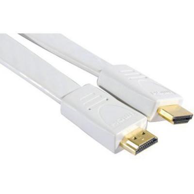 DEXLAN Cordon HDMI haute vitesse plat blanc - 1,8m