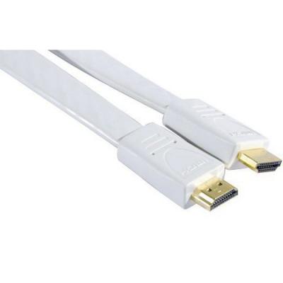 DEXLAN Cordon HDMI haute vitesse plat blanc 5m