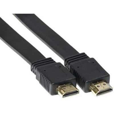 MCAD Cordon HDMI haute vitesse plat noir - 2,0m