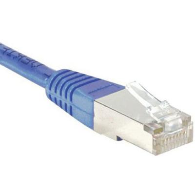 Cordon RJ45 cat&eacute;gorie 5e F/UTP bleu - 0,15 m