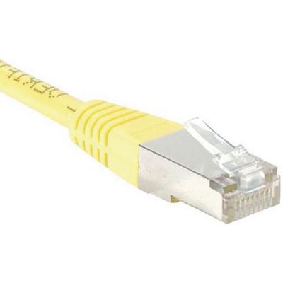 HYPERTEC Cordon RJ45 cat&eacute;gorie 5e F/UTP jaune - 0,15 m
