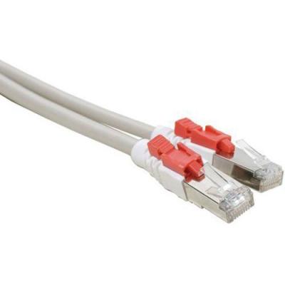 Cordon RJ45 cat&eacute;gorie 6A S/FTP &agrave; verrouillage gris - 5 m
