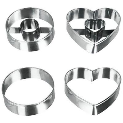 METALTEX D&eacute;coupoir rond et coeur D : 5.5 cm - lot de 4