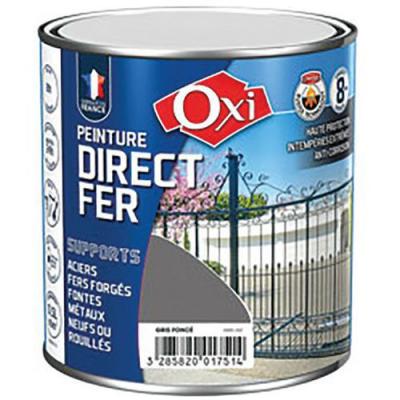 OXI Peinture direct sur fer - 0.5 L - gris fonc&eacute;