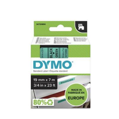 DYMO Ruban  D1 - 45809 - Ruban noir/vert - 19 mm x 7 m