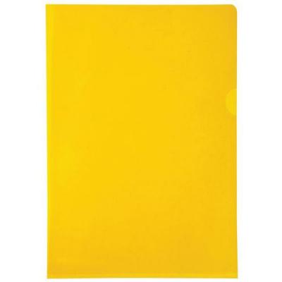 EXACOMPTA Etui Carton De 100 Poch. Coin Pvc Lisse Hr 13/100e A4 Jaune