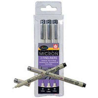 SAKURA Stylos -  - Pigma Micron - Set de 3 - Noir - Tailles assorties